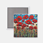 Giant Red Poppies 2 Magneet (Voorkant / Achterkant)