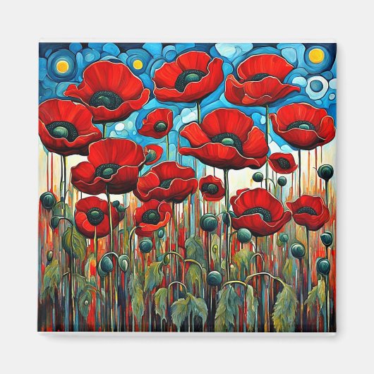 Giant Red Poppies 2 Magneet (Voorkant)