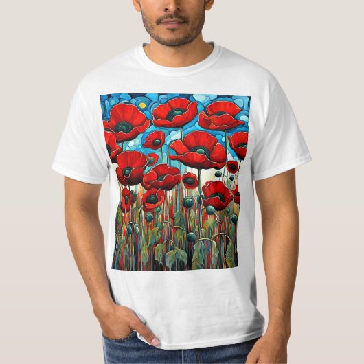 Giant Red Poppies 2 T-shirt (Voorkant)