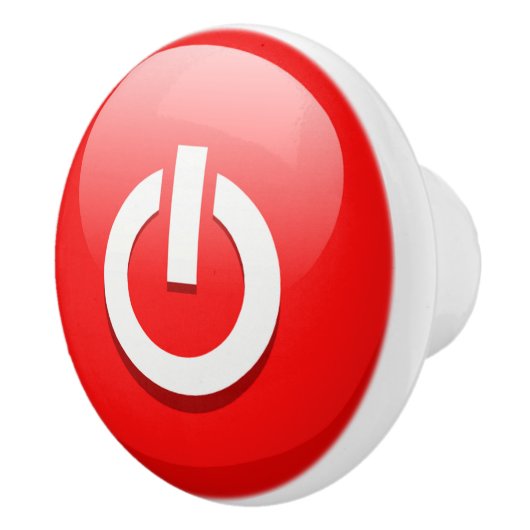 Giant Red Power Button Keramische Knop (Rechts)