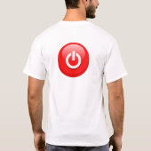 Giant Red Power Button T-shirt (Achterkant)