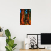 Giant Redwood Forest Trees Yosemite Valley Cali Poster (Thuiskantoor)