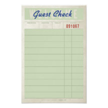 GIANT RETRO GUEST CHECK