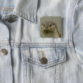 Giant River Otter Pin Vierkante Button 5,1 Cm (In situ)