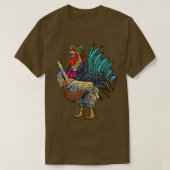 Giant Rooster Guitaring Funny Chicken Gallo Playin T-shirt (Design voorkant)