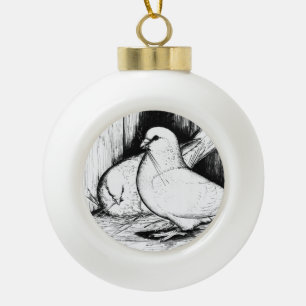 Giant Runt Pigeons Keramische Bal Ornament