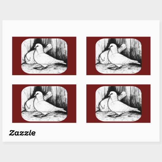 Giant Runt Pigeons Rechthoekige Sticker (Vel)