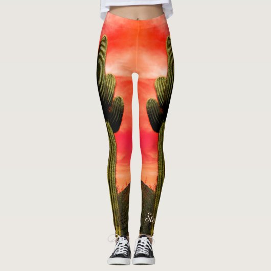 Giant Saguaro Cactus, Leggings voor gepersonalisee (Voorkant)