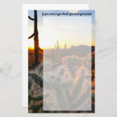 Giant Saguaro Cactus op Sunset in Sonoran Desert Briefpapier (Voorkant / Achterkant)