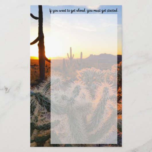Giant Saguaro Cactus op Sunset in Sonoran Desert Briefpapier (Voorkant)