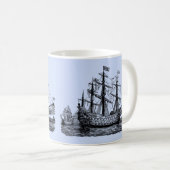 Giant Sailing Ship Sketch Koffiemok (Voorkant rechts)