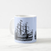Giant Sailing Ship Sketch Koffiemok (Voorkant links)