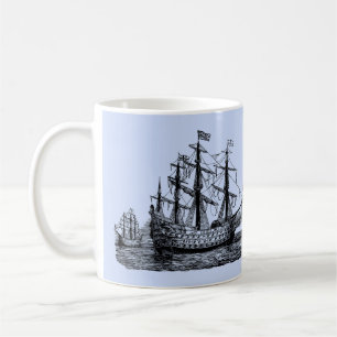 Giant Sailing Ship Sketch Koffiemok