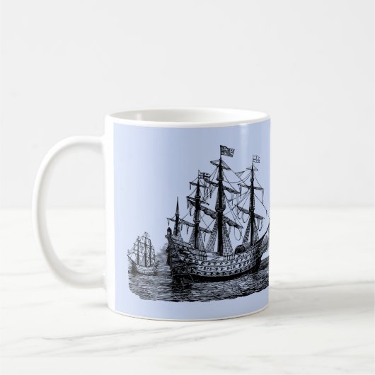 Giant Sailing Ship Sketch Koffiemok (Links)