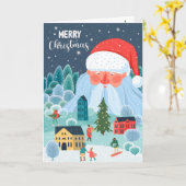 Giant Santa houdt toezicht op kerststad Kaart (Gele Bloem)