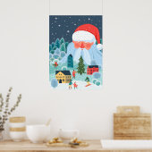 Giant Santa Oversees Town Poster (Keuken)