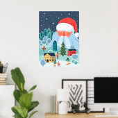 Giant Santa Oversees Town Poster (Thuiskantoor)