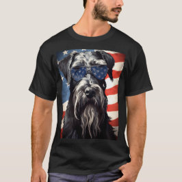 Giant Schnauzer 4th van juli Amerikaanse vlag T-shirt