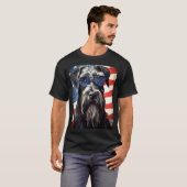 Giant Schnauzer 4th van juli Amerikaanse vlag T-shirt (Voorkant volledig)