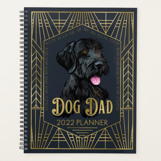 Giant Schnauzer Black Dog Dad Funny 2022 Planner (Voorkant)