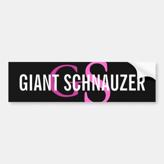 Giant Schnauzer Breed Monogram Bumpersticker (Voorkant)