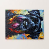 Giant Schnauzer Dog Acryl Print | Kleurrijk Legpuzzel (Horizontaal)