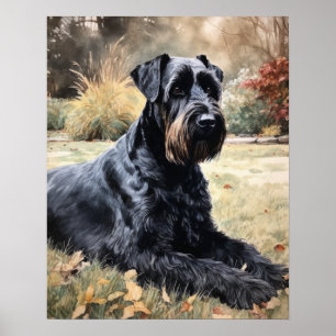 Giant Schnauzer Dog Art Print Poster