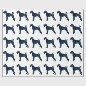 Giant Schnauzer Dog Black Waterverf Silhouette Cadeaupapier (Vlak)