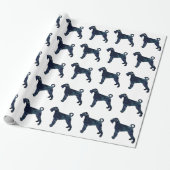 Giant Schnauzer Dog Black Waterverf Silhouette Cadeaupapier (Uitgerold)