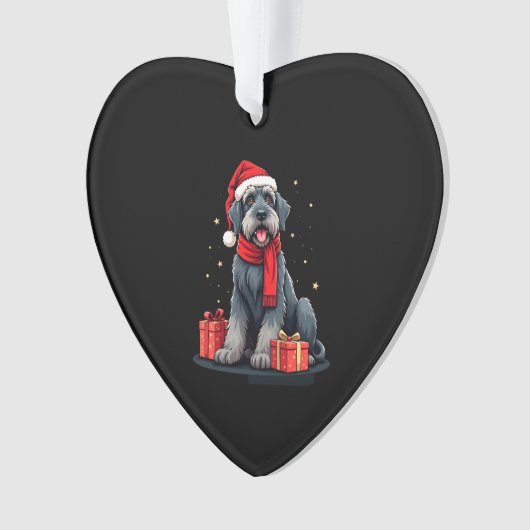 Giant Schnauzer Dog Christmas Parties Holiday Sant Ornament (voorkant)