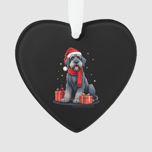 Giant Schnauzer Dog Christmas Parties Holiday Sant Ornament (voorkant)