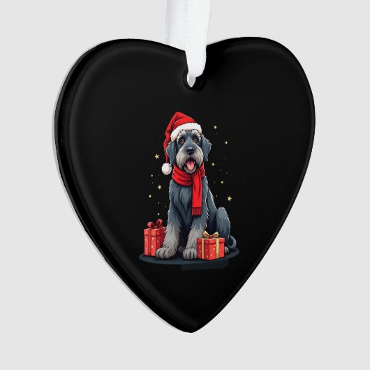 Giant Schnauzer Dog Christmas Parties Holiday Sant Ornament (voorkant)