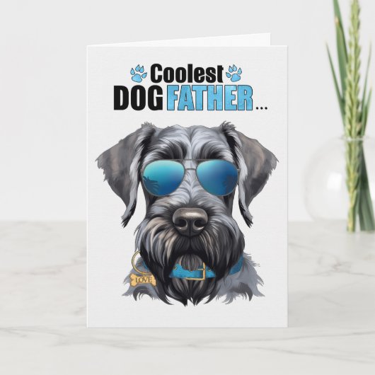 Giant Schnauzer Dog Coolest Dad Vaderdag Feestdagen Kaart (Voorkant)