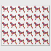 Giant Schnauzer Dog Geometric Pattern Silhouette M Cadeaupapier (Vlak)