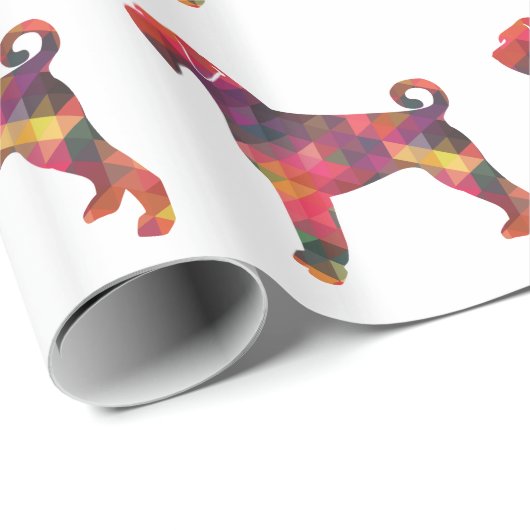 Giant Schnauzer Dog Geometric Pattern Silhouette M Cadeaupapier (Rol Hoek)