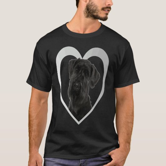Giant Schnauzer Dog Heart Schnauzer 1 T-shirt (Voorkant)