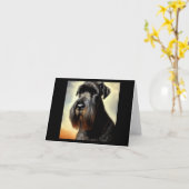 Giant Schnauzer Dog Kaart (Gele Bloem)