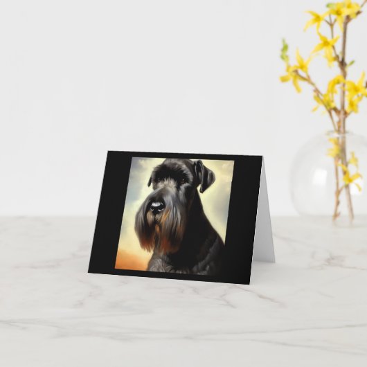 Giant Schnauzer Dog Kaart (Gele Bloem)