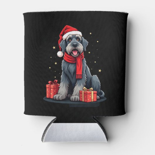 Giant Schnauzer Dog Kerstfeesten Vakantie Sant Blikjeskoeler (Voorkant)