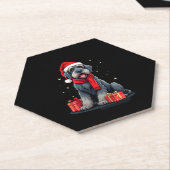 Giant Schnauzer Dog Kerstfeesten Vakantie Sant Kartonnen Onderzetters (Schuin)
