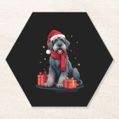 Giant Schnauzer Dog Kerstfeesten Vakantie Sant Kartonnen Onderzetters (Voorkant)