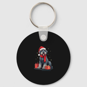 Giant Schnauzer Dog Kerstfeesten Vakantie Sant Sleutelhanger