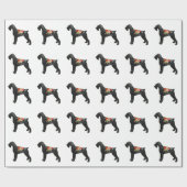 Giant Schnauzer Dog NC Boho Floral Silhouette Cadeaupapier (Vlak)