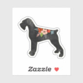 Giant Schnauzer Dog NC Boho Floral Silhouette Sticker (Vel)