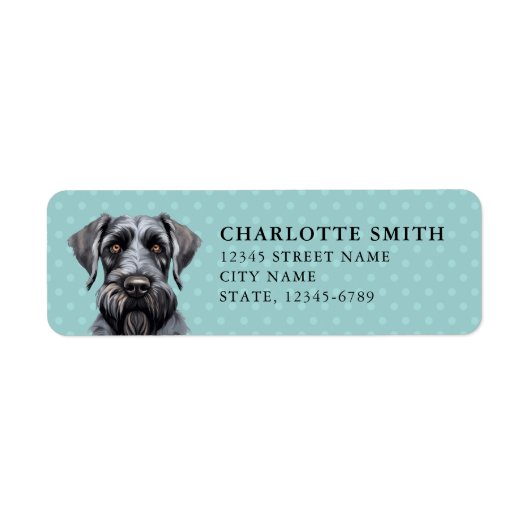 Giant Schnauzer Dog Retouradreslabels Etiket (Voorkant)