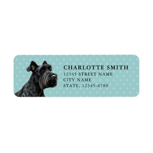 Giant Schnauzer Dog Retouradreslabels Etiket (Voorkant)