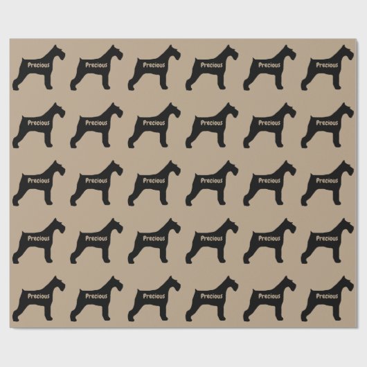 Giant Schnauzer Dog Silhouette Cadeaupapier (Vlak)