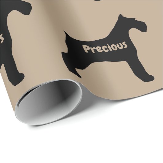 Giant Schnauzer Dog Silhouette Cadeaupapier (Rol Hoek)