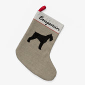 Giant Schnauzer Dog Silhouette Persoonlijke mas Kleine Kerstsok (Voorkant (Hangend))