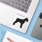 Giant Schnauzer Dog Silhouette Vinyl Sticker (Laptop met iPhone)
